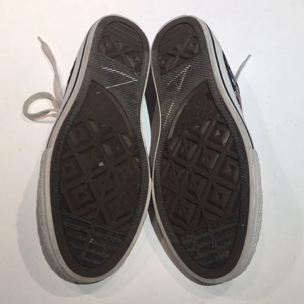 Converse All Star Jr. Black Ponies & Skulls Size 4